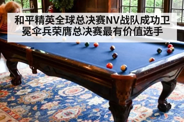 和平精英全球总决赛NV战队成功卫冕伞兵荣膺总决赛最有价值选手